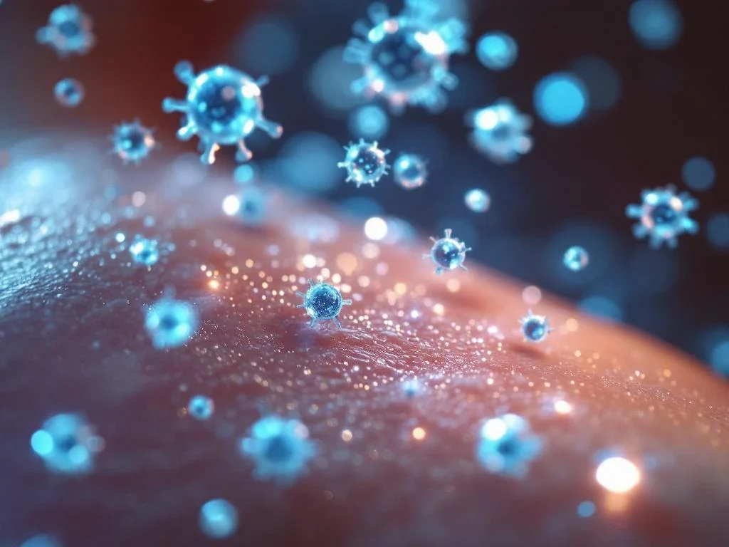 Microscopische exosomen dringen door menselijke huid en bevorderen genezing van diabetische wond met blauw therapeutisch licht