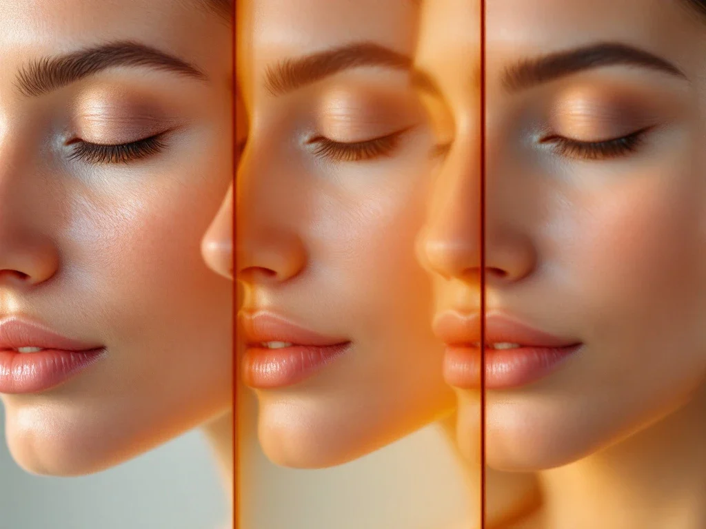 Huidverbetering in drie fasen: van doffe huid met poriën naar gladde, stralende huid met professionele verlichting