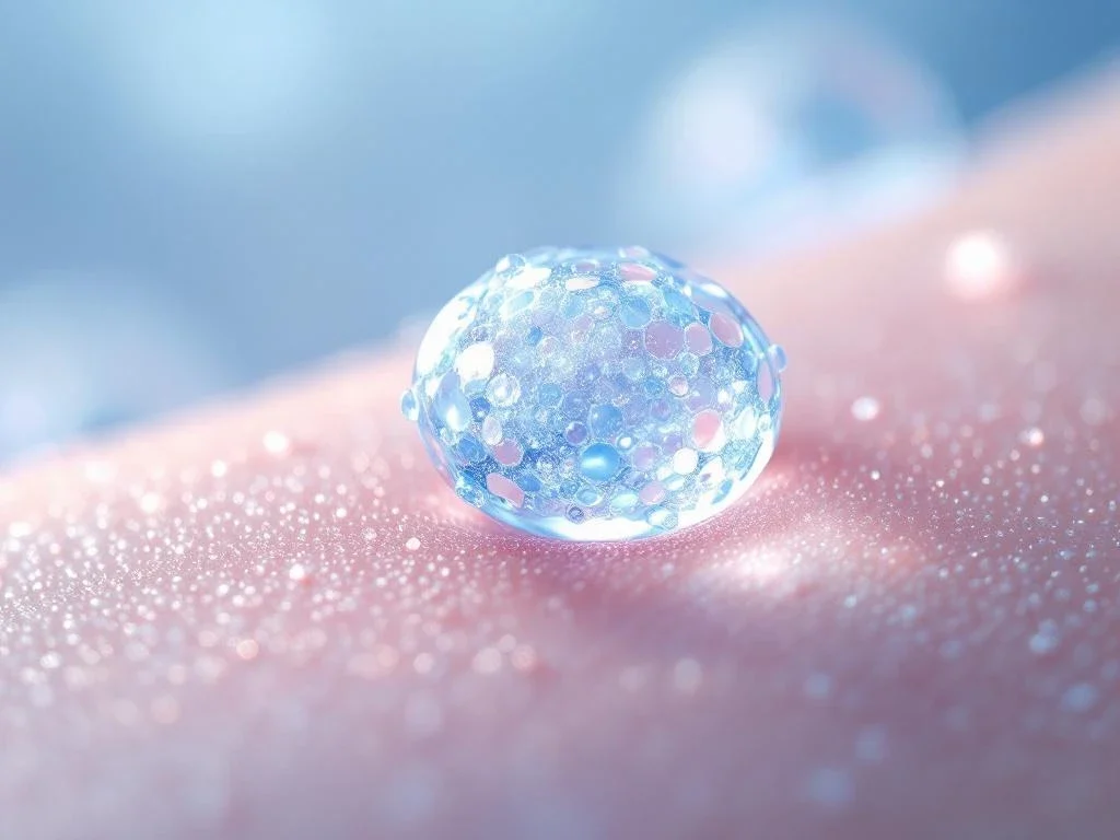 Exosomen in serumdruppel boven gevoelige huid, geavanceerde huidverzorgingswetenschap voor reactieve huidcondities